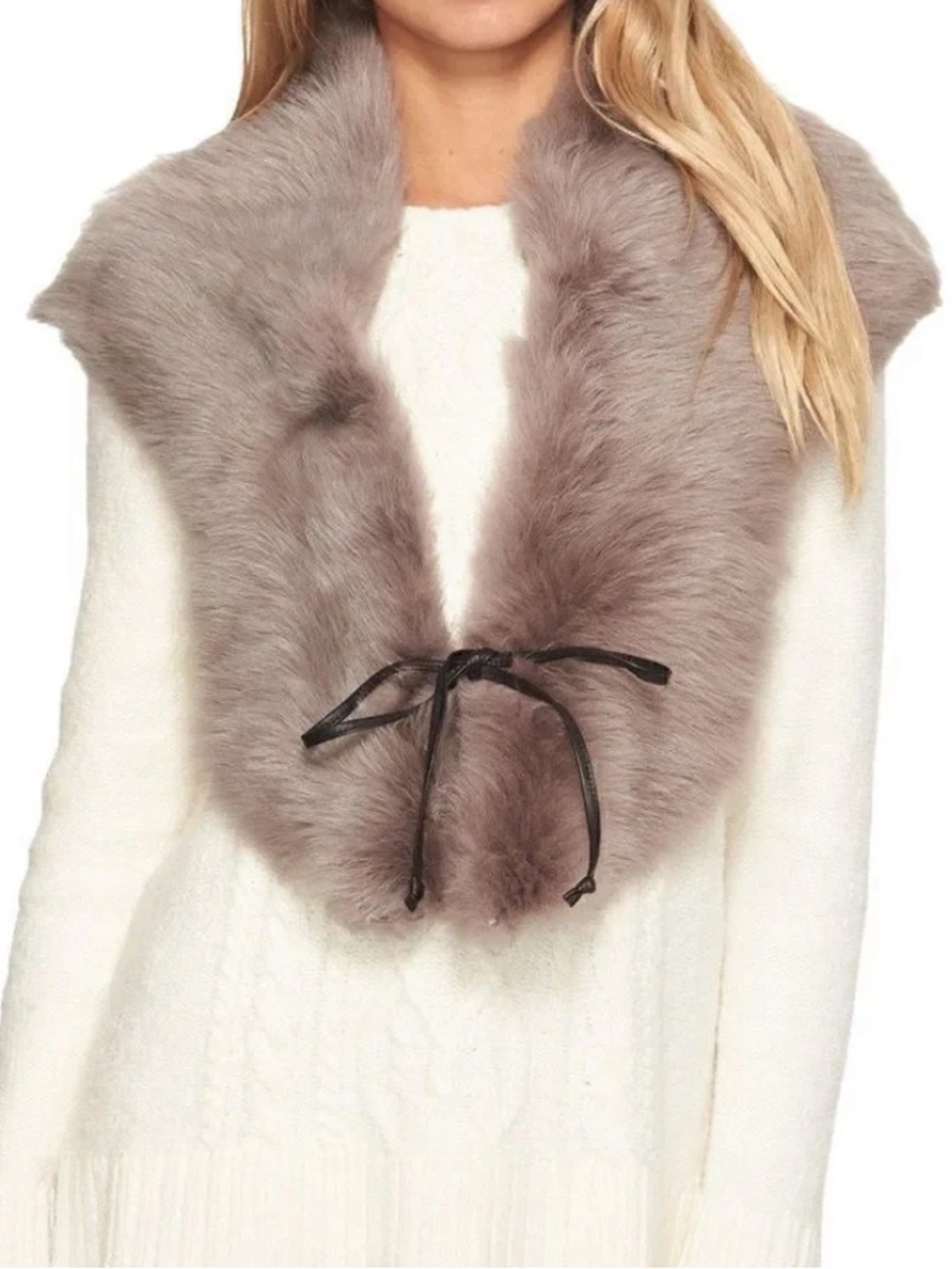 Ugg Brown Sheepskin Scarf / Wrap